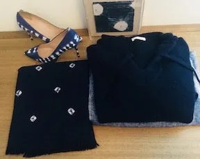 Cashmere Shibori Indigo Throw