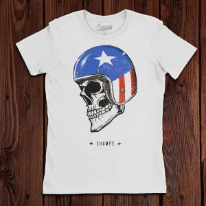 Champ's Skull Helmet Ladies T-Shirt