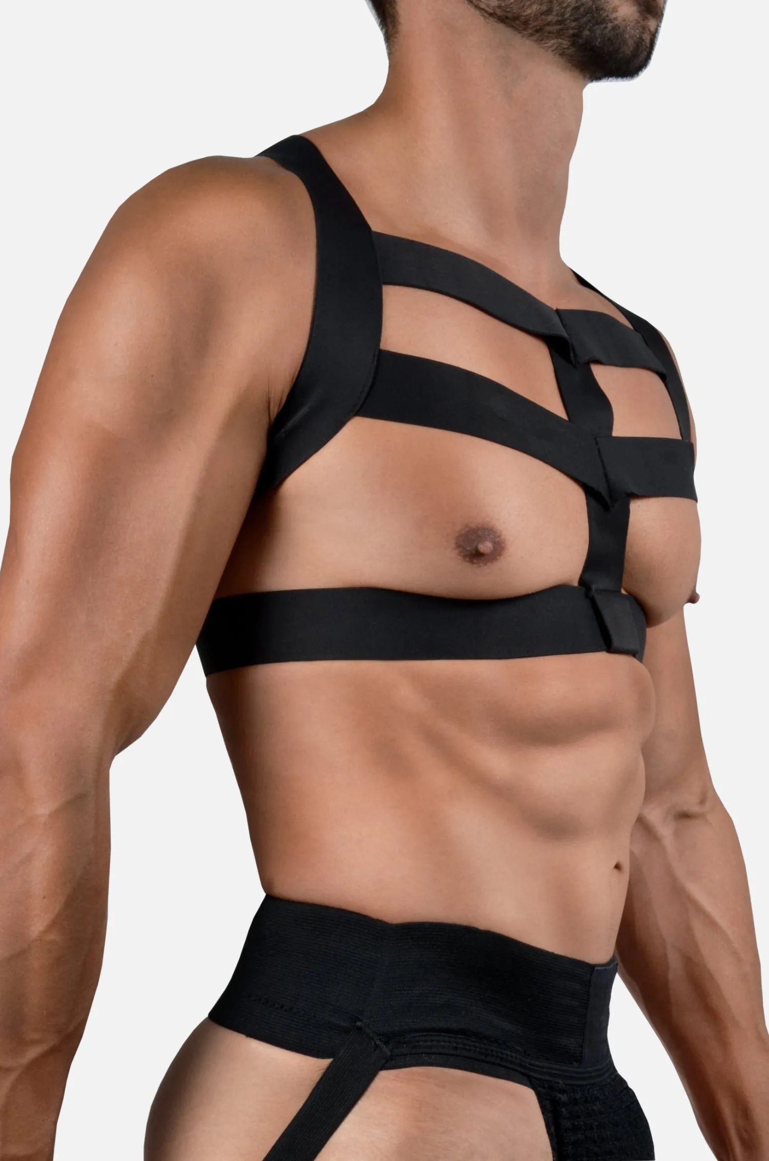 Chest Harness, Gladiator - Satin Finish Elastics
