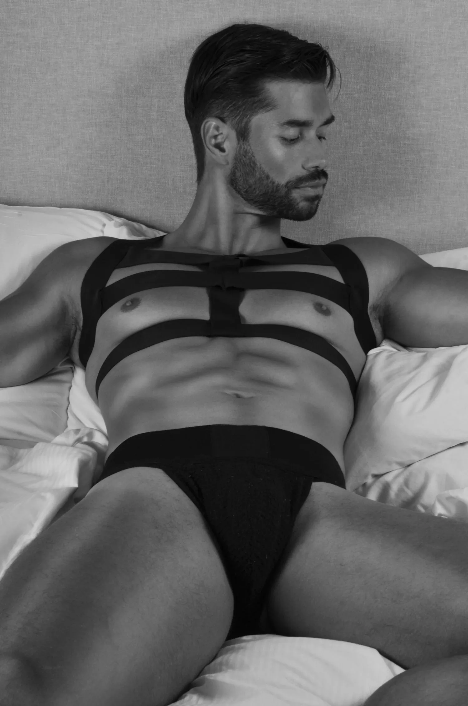 Chest Harness, Gladiator - Satin Finish Elastics