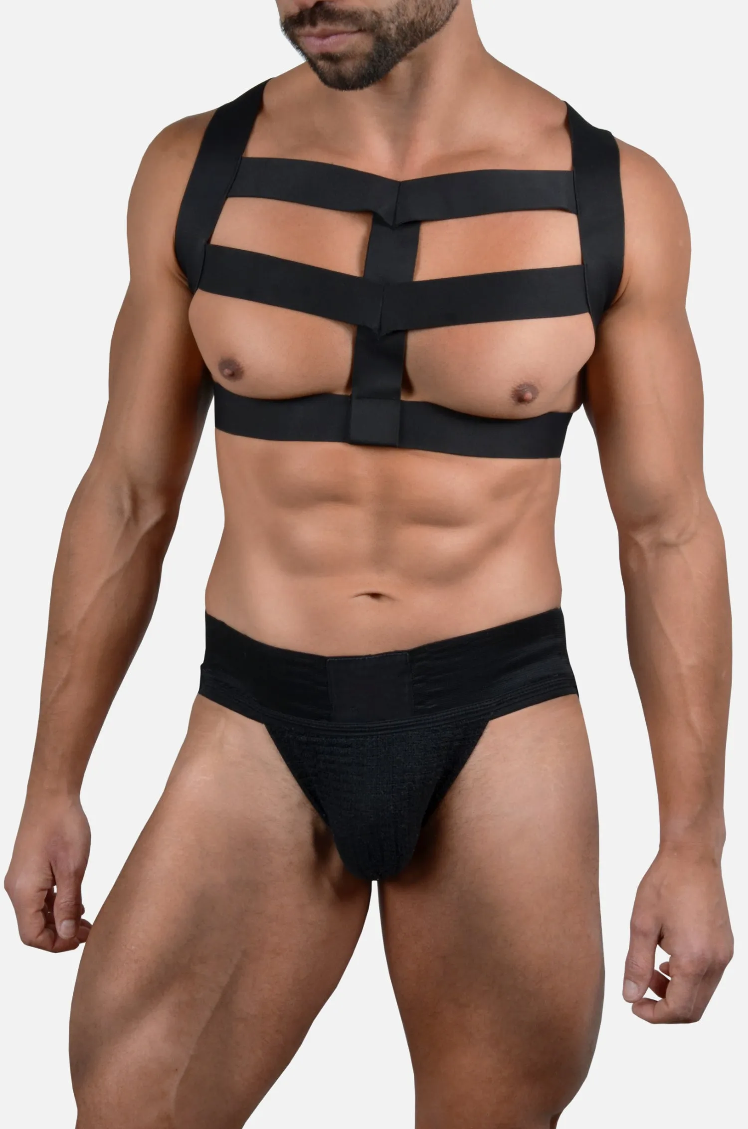 Chest Harness, Gladiator - Satin Finish Elastics