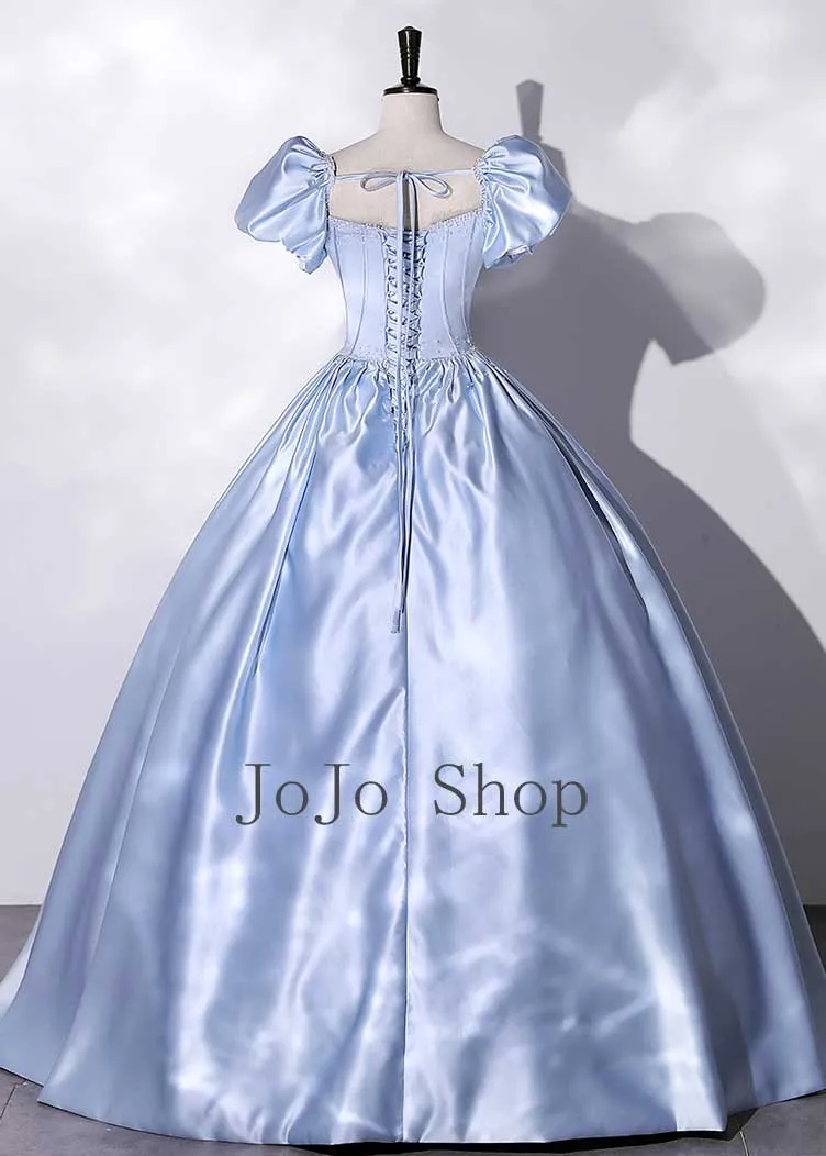 Cinderella Theme Pastel Blue Princess Ball Gown Wedding Dress ET3029