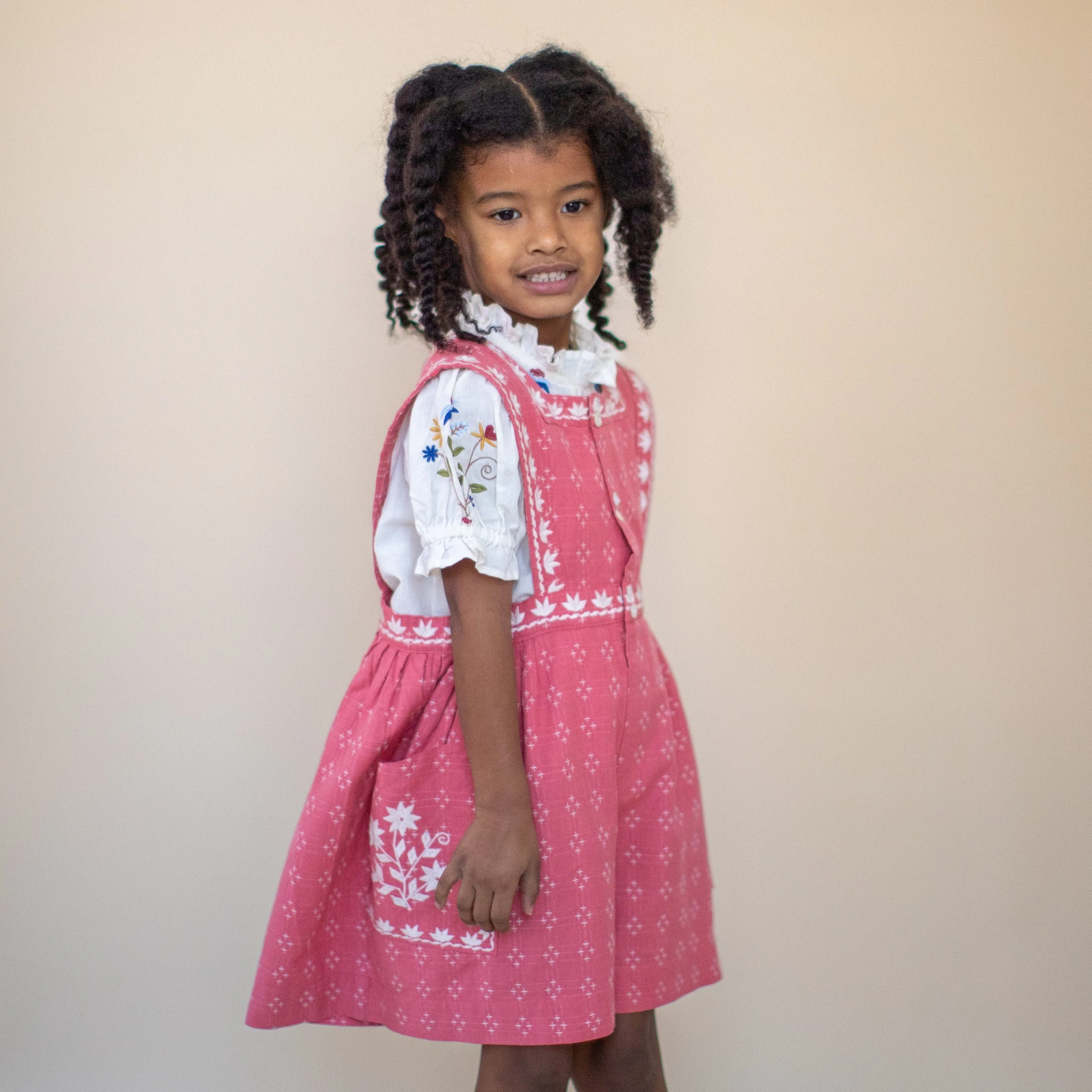 CLARA ROMPER, CORAL CROSSSTITCH