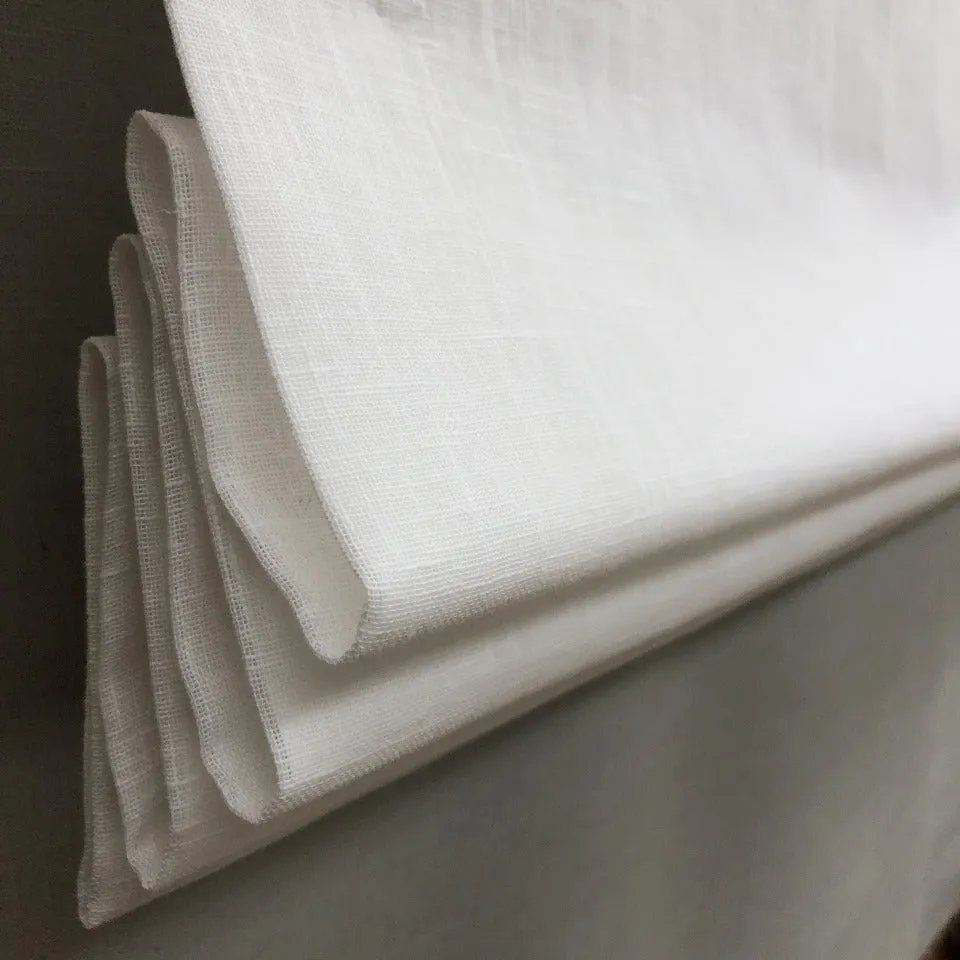 Contemporary White Linen Blend Sheer Flat Roman shade/CL1034