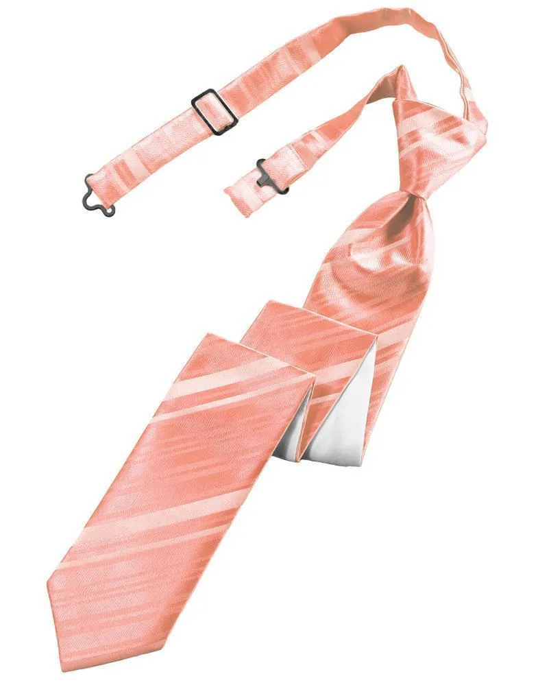 Coral Reef Striped Satin Skinny Necktie