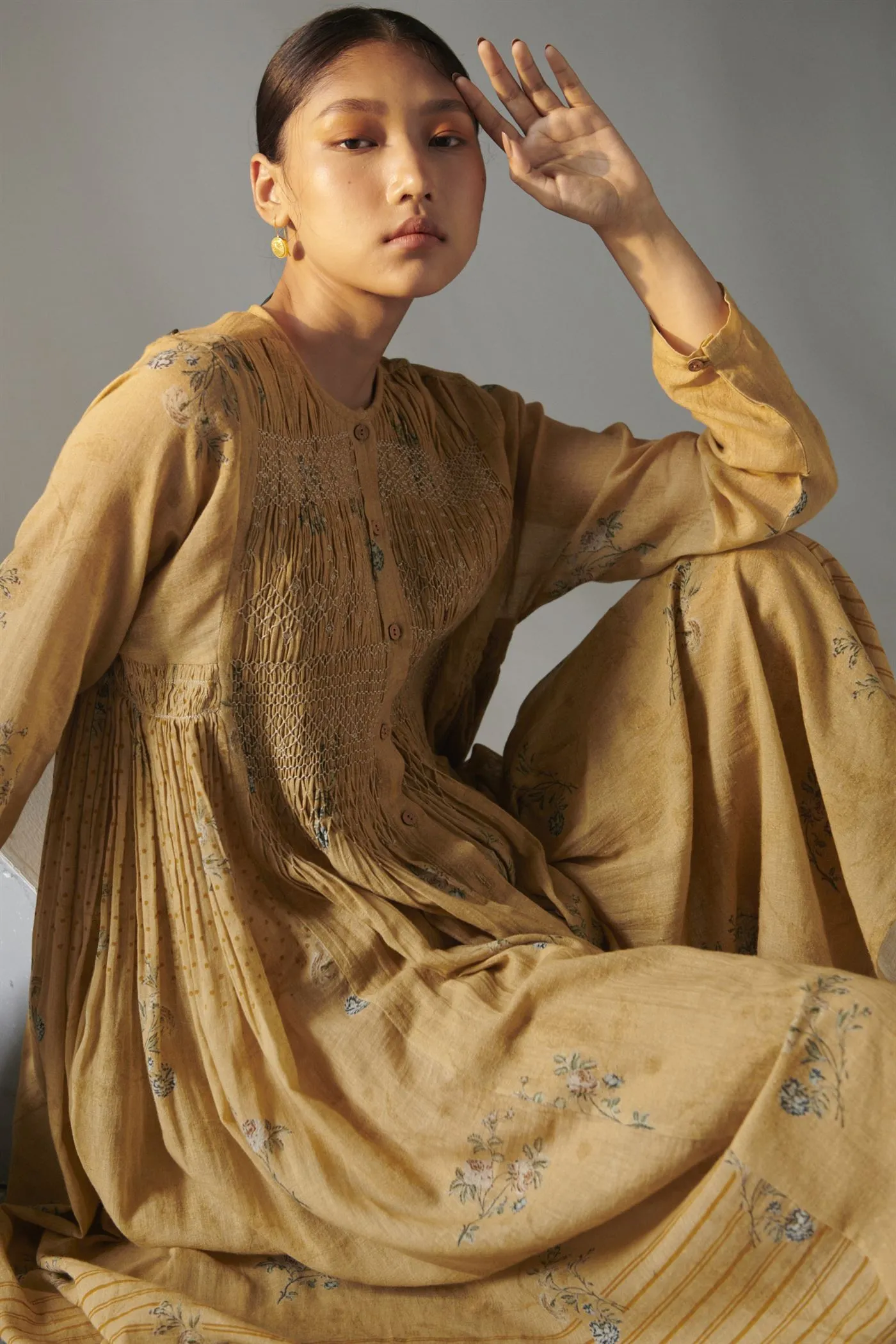 CORD   I   Hiraeth  Frida Dress Yellow-Dahlia Print