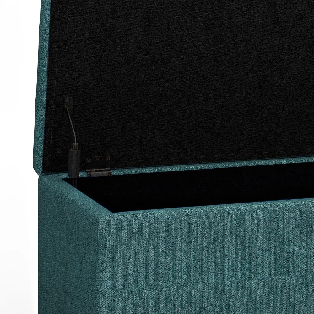 Cosmopolitan Storage Ottoman in Linen