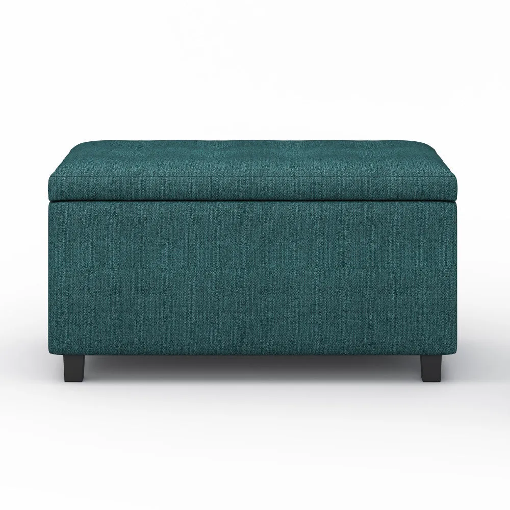 Cosmopolitan Storage Ottoman in Linen
