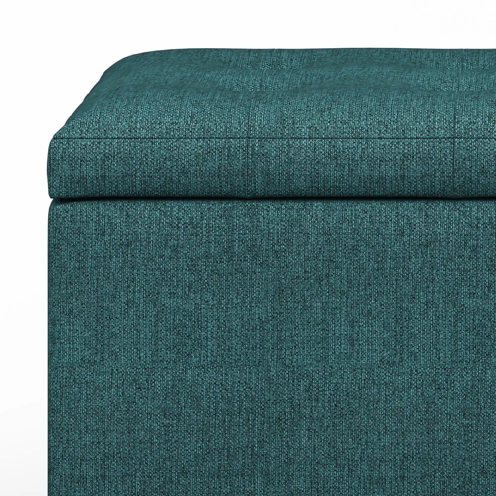 Cosmopolitan Storage Ottoman in Linen