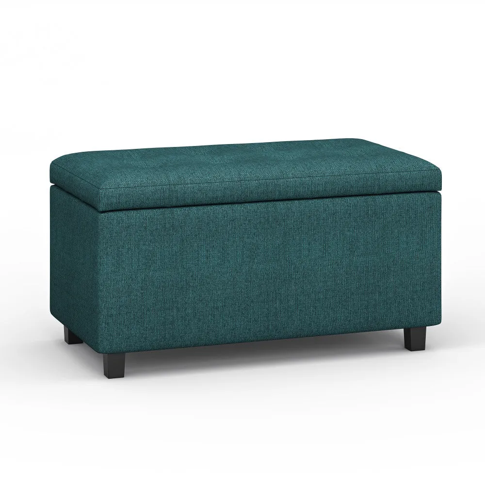 Cosmopolitan Storage Ottoman in Linen