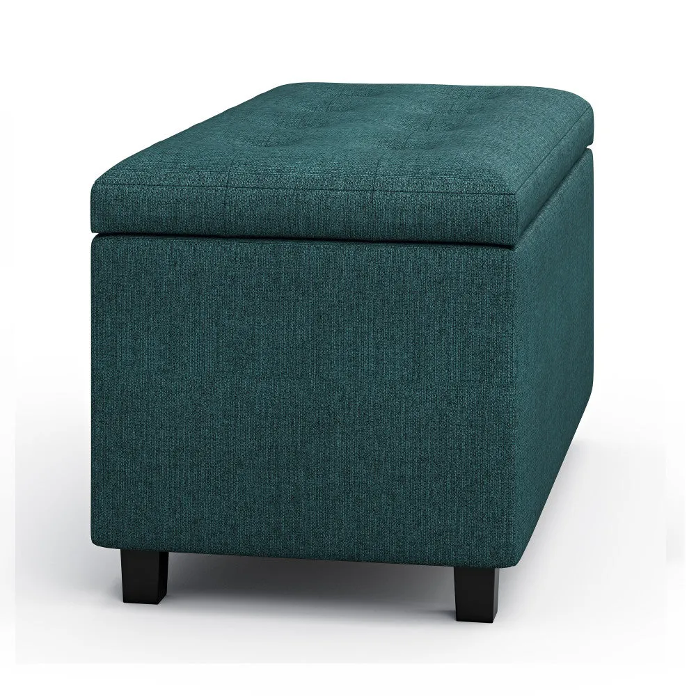 Cosmopolitan Storage Ottoman in Linen