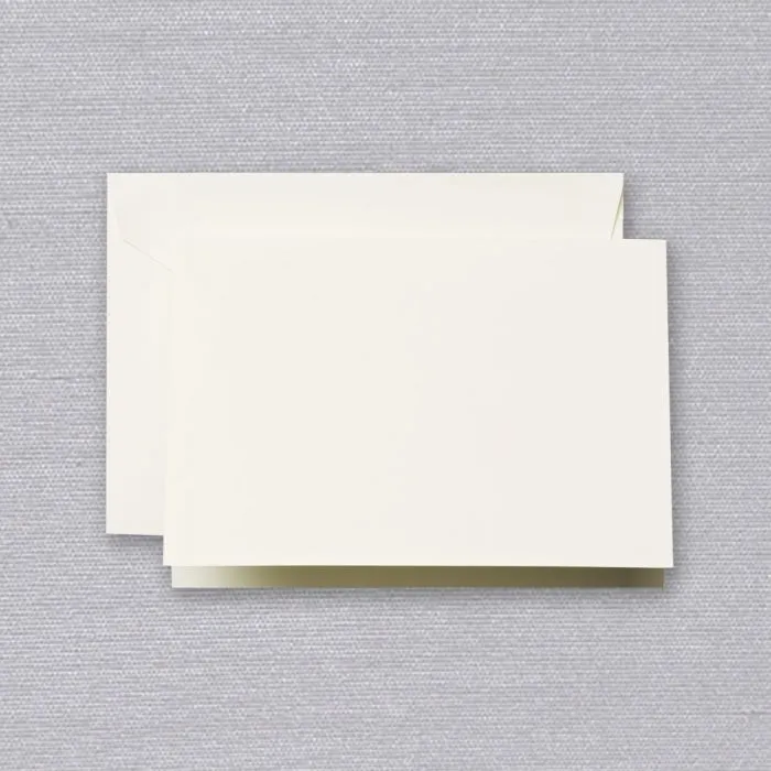 CRANE BOXED ECRU KID FINISH NOTECARDS - CCO - ECRU FOLD OVER