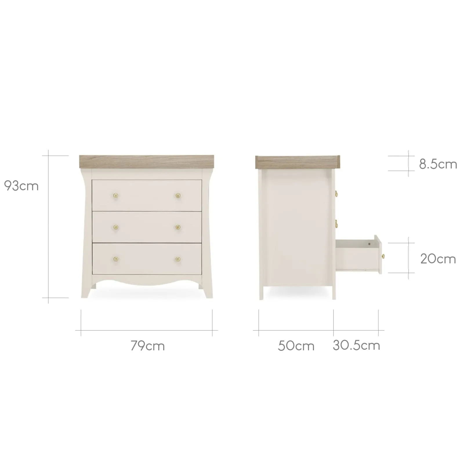 CuddleCo Clara 2 Piece Nursery Room Set in Cashmere