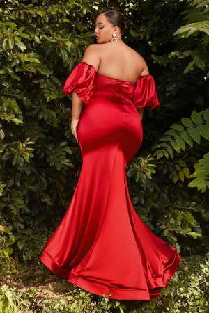 CURVY PUFF SLEEVE SATIN