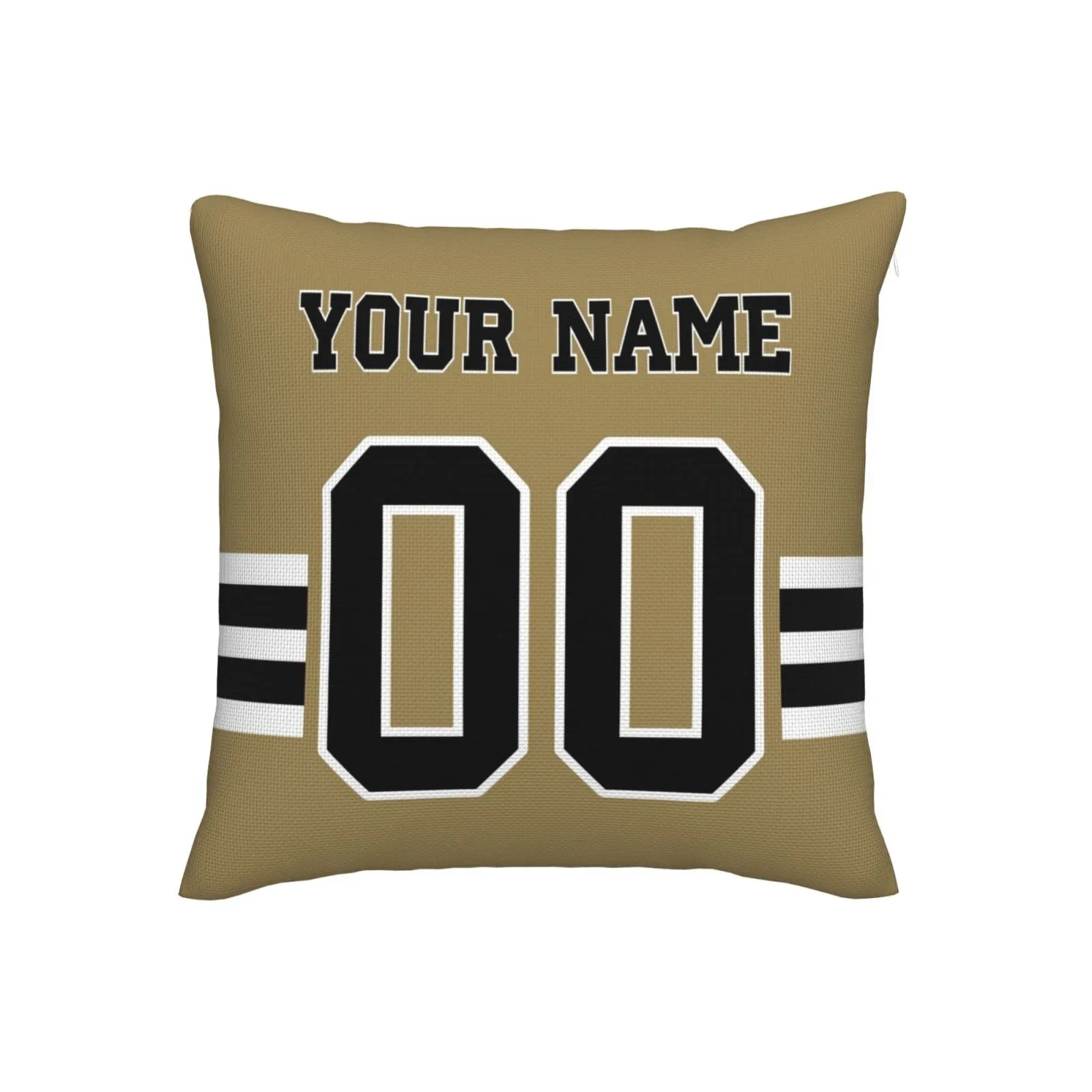 Custom Gold New Orleans Saints Decorative Throw Pillow Case - Print Personalized Football Team Fans Name & Number Birthday Gift