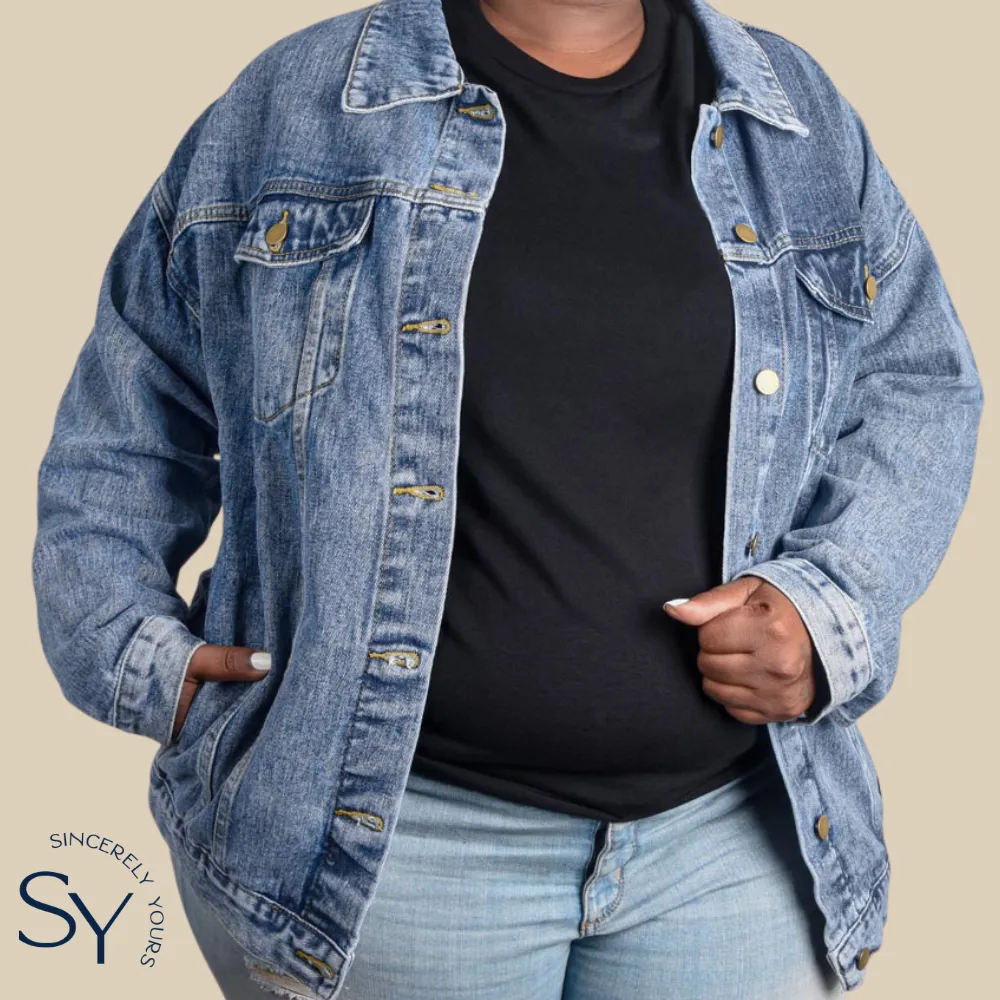 Custom Number Baseball Mom Denim Jacket