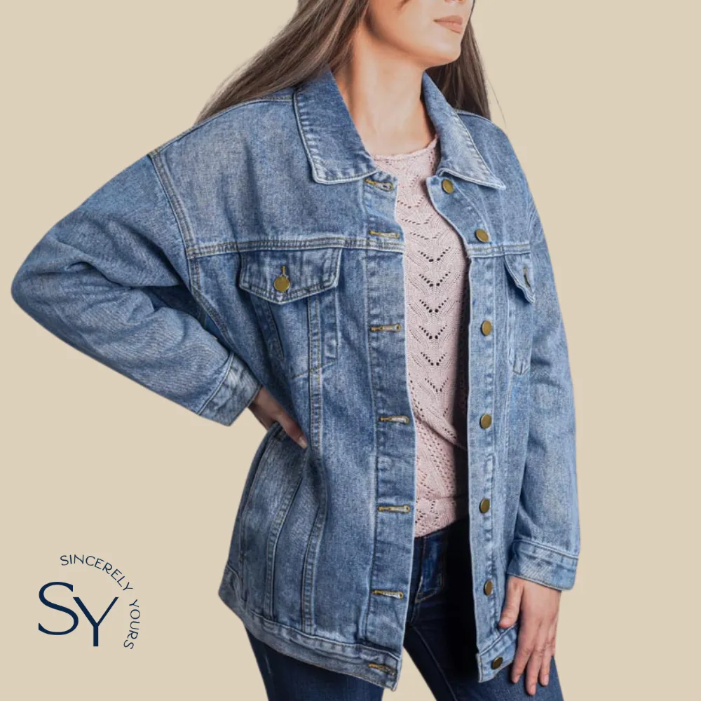 Custom Number Baseball Mom Denim Jacket