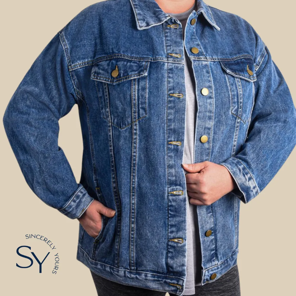Custom Number Baseball Mom Denim Jacket
