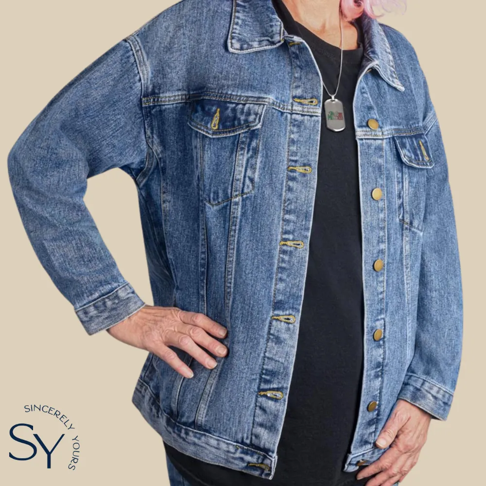 Custom Number Baseball Mom Denim Jacket