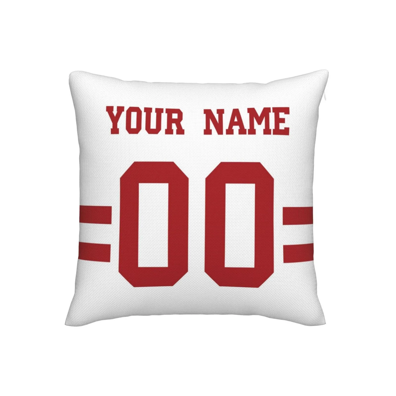 Custom White San Francisco 49ers Decorative Throw Pillow Case - Print Personalized Football Team Fans Name & Number Birthday Gift