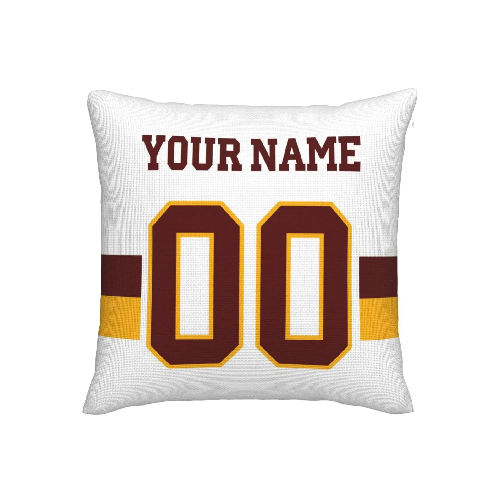 Custom White Washington Commanders Decorative Throw Pillow Case - Print Personalized Football Team Fans Name & Number Birthday Gift