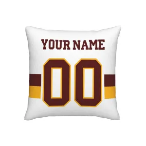 Custom White Washington Commanders Decorative Throw Pillow Case - Print Personalized Football Team Fans Name & Number Birthday Gift