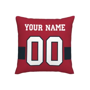 Customized Houston Texans Football Team Decorative Throw Pillow Case Print Personalized Football Style Fans Letters & Number Red Pillowcase Birthday Gift
