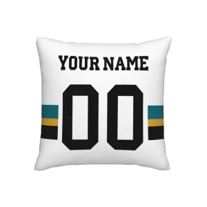 Customized Jacksonville Jaguars Football Team Decorative Throw Pillow Case Print Personalized Football Style Fans Letters & Number White Pillowcase Housewarming Gifts