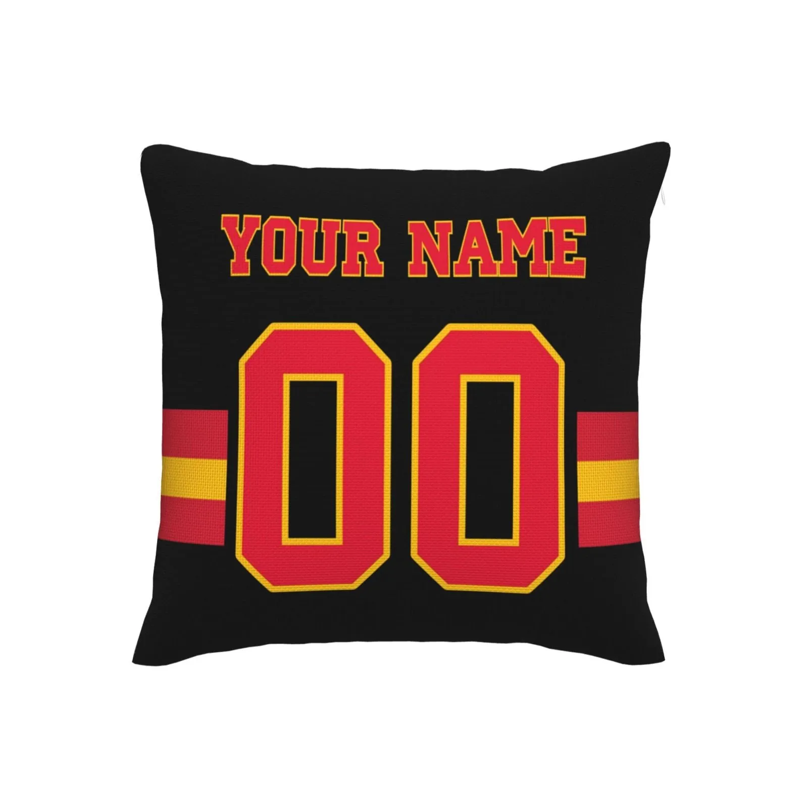 Customized Kansas City Chiefs Football Team Decorative Throw Pillow Case Print Personalized Football Style Fans Letters & Number Black Pillowcase Birthday Gift
