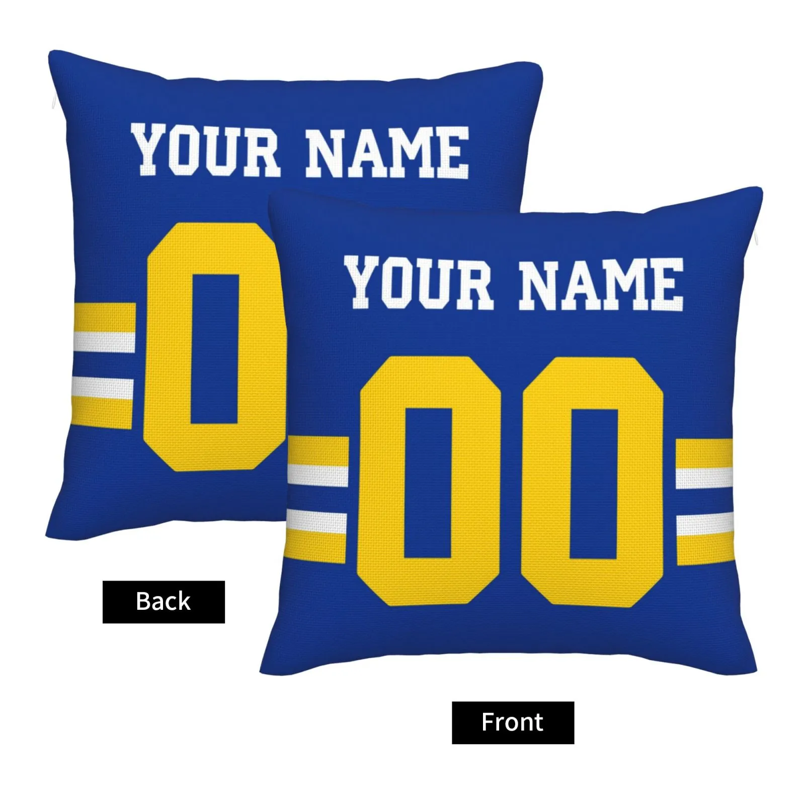 Customized Los Angeles Rams Football Team Decorative Throw Pillow Case Print Personalized Football Style Fans Letters & Number Royal Pillowcase Birthday Gifts