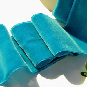 Cyan Velvet Ribbon Vintage from France 72mm