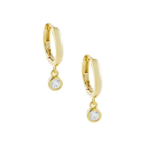 CZ Bezel Huggie Earring