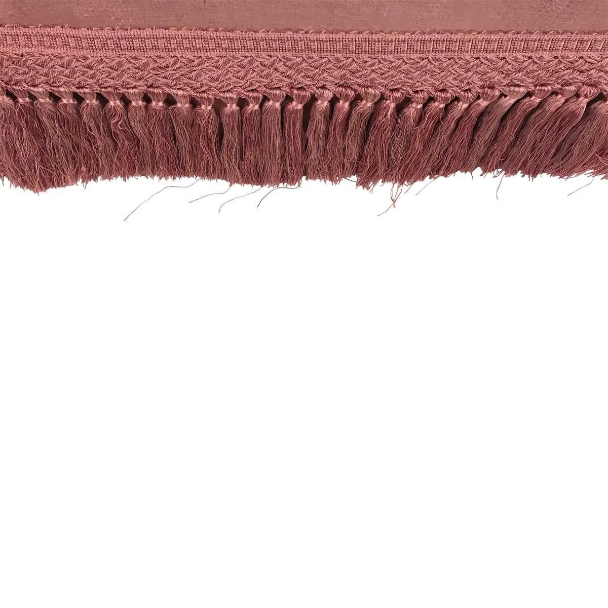 Danielle Rollins Custom Designed O' Henry House Linen Velvet Upholstered Loveseat with Bouillon Fringe