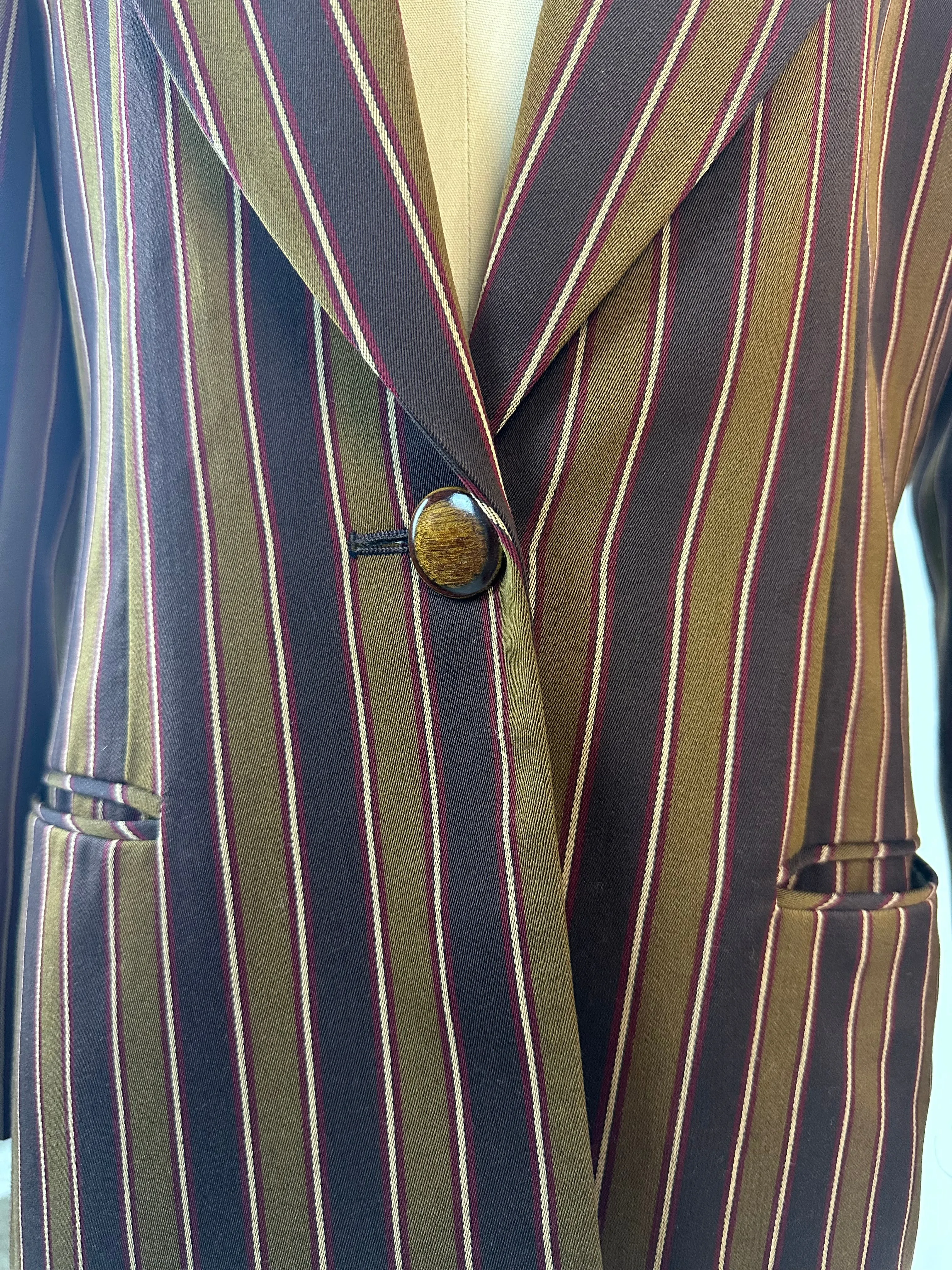 Dior 1980’s Striped Blazer with a Leopard Collar