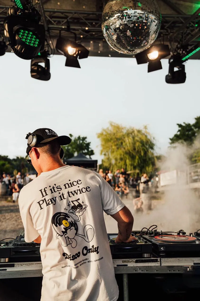 DISCO ONLY 'Play it Twice V2' Tee - White