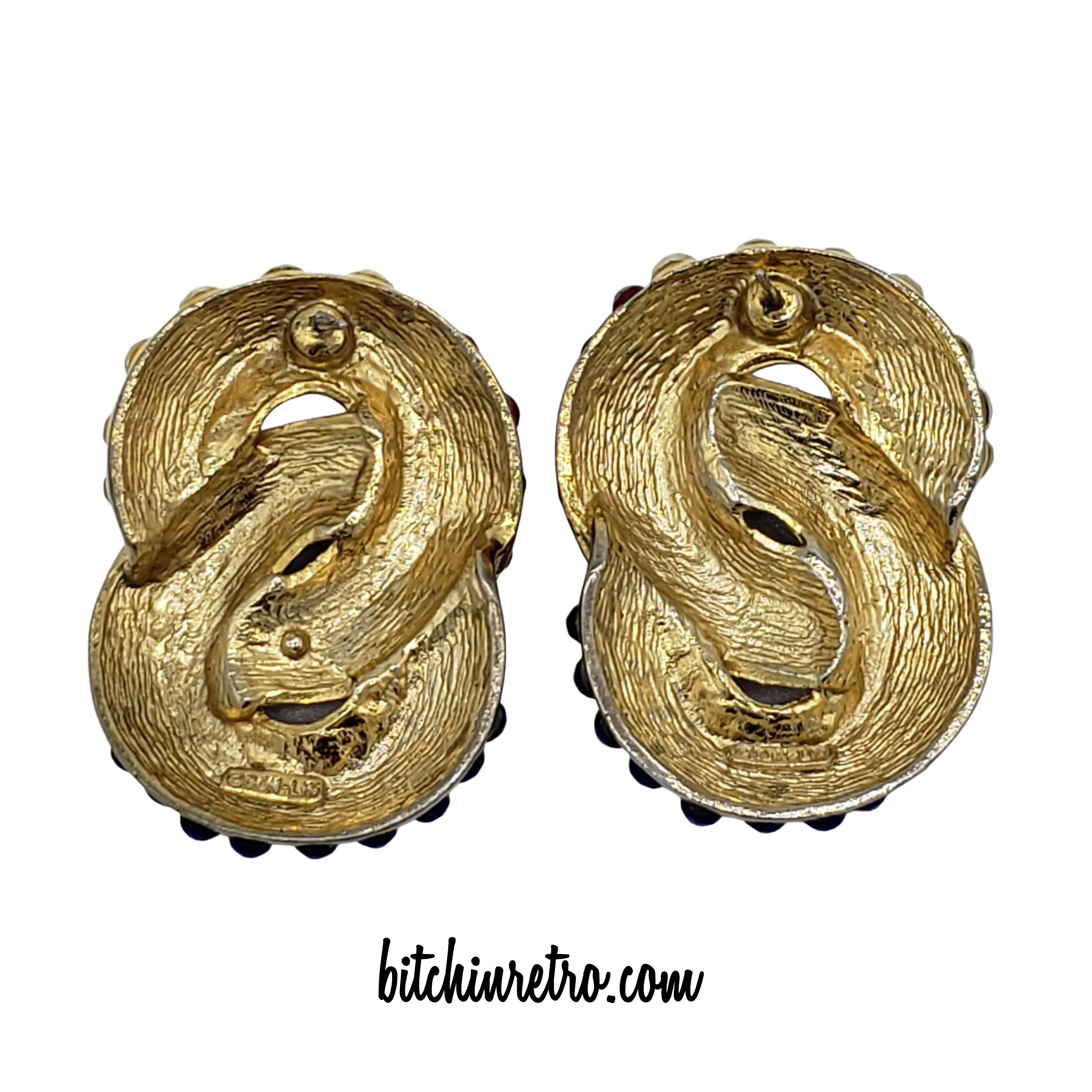 Don-Lin Vintage Rhinestone Earrings in Red, White and Blue