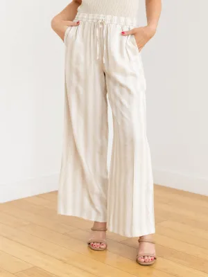 Drawstring Textured Ombre Linen Pants