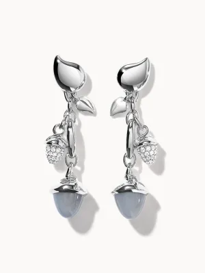 Earrings MIKADO Dangling 2 Acorns - 'Cashmere' with Diamond Pavé 'Cashmere' with Diamant Pavé
