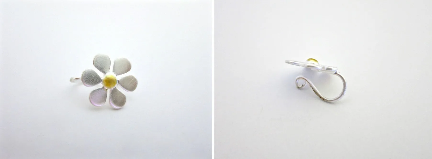 Elegant, dual-tone floral nose pin
