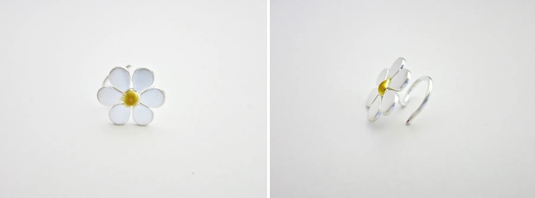 Elegant, dual-tone floral nose pin