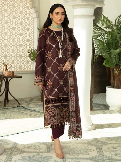 Elegant Maroon Red Pakistani Salwar Kameez Embroidered Salwar Suit