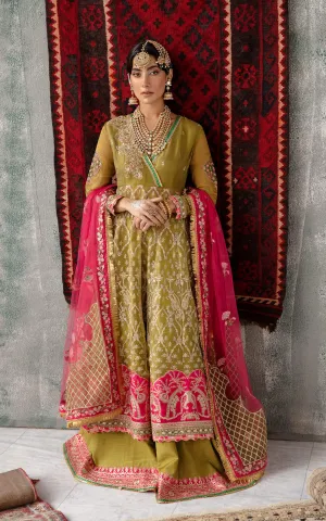 Embroidered Pakistani Party Dress in Pishwas Frock Style