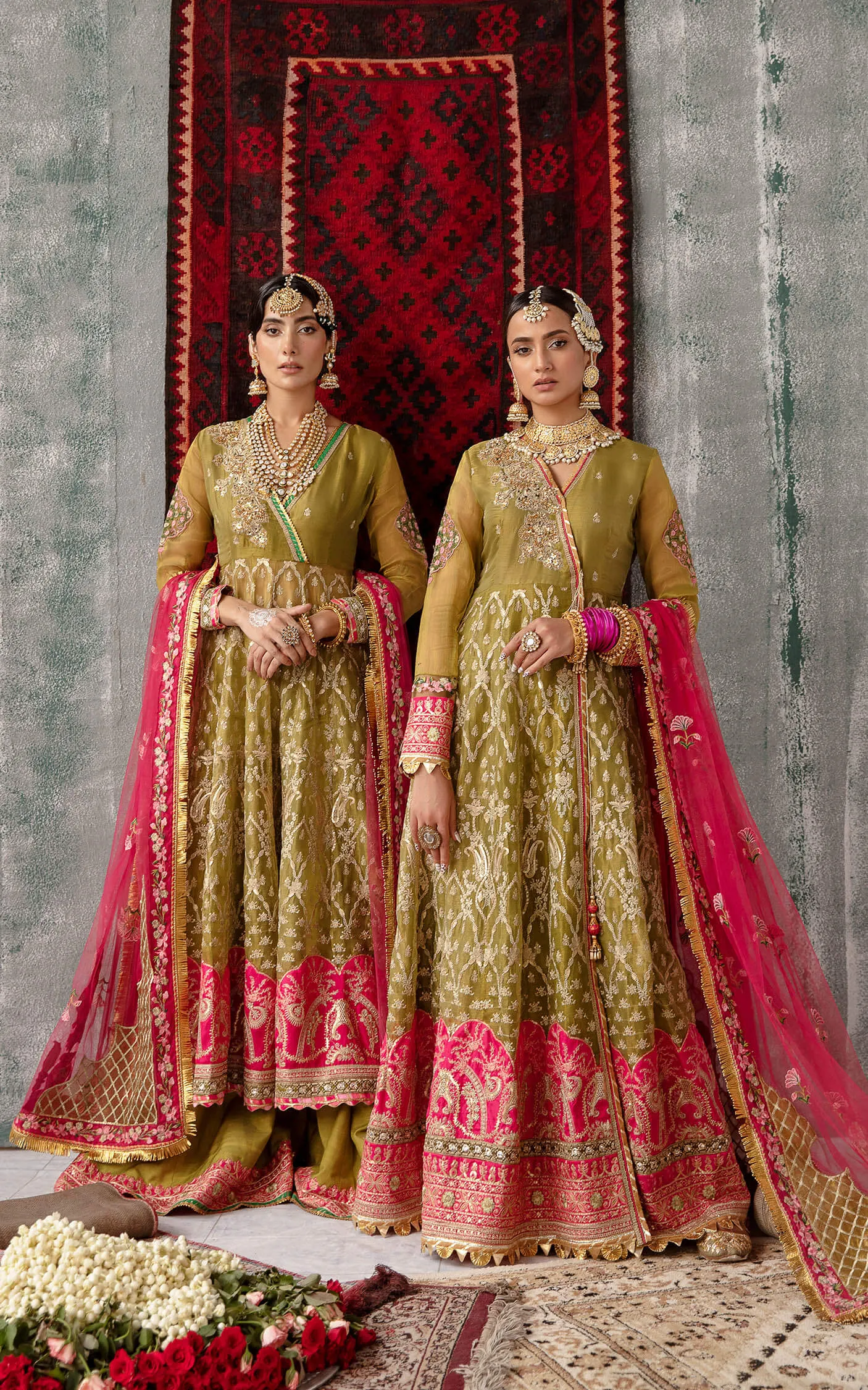 Embroidered Pakistani Party Dress in Pishwas Frock Style