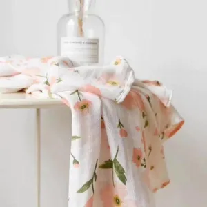 Extra Large Poppy Bamboo Muslin