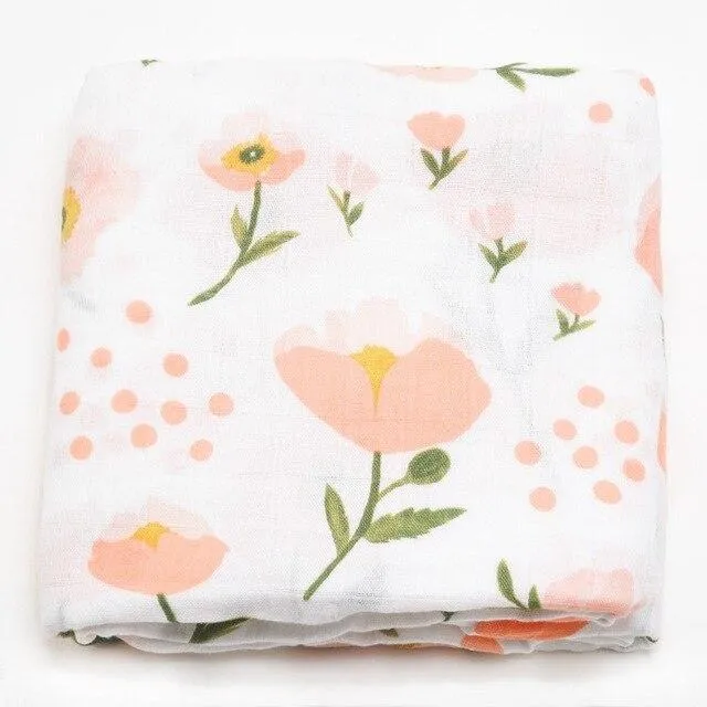 Extra Large Poppy Bamboo Muslin