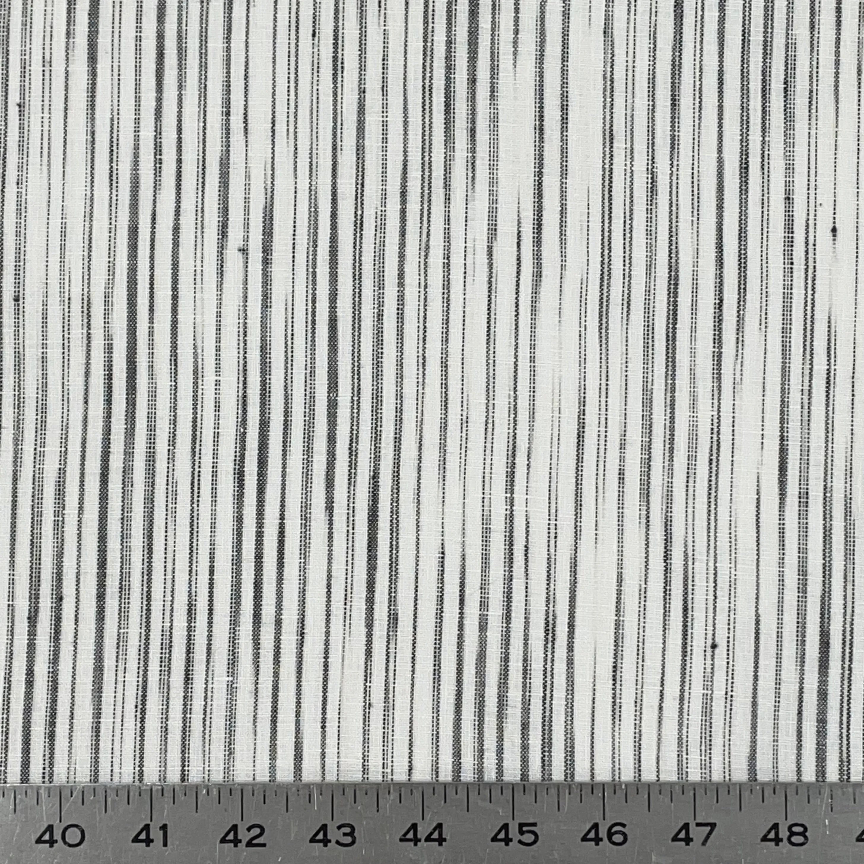 Farmhouse Modern Grey Stripe 100% Linen Custom Made Flat Roman shade/CL1039