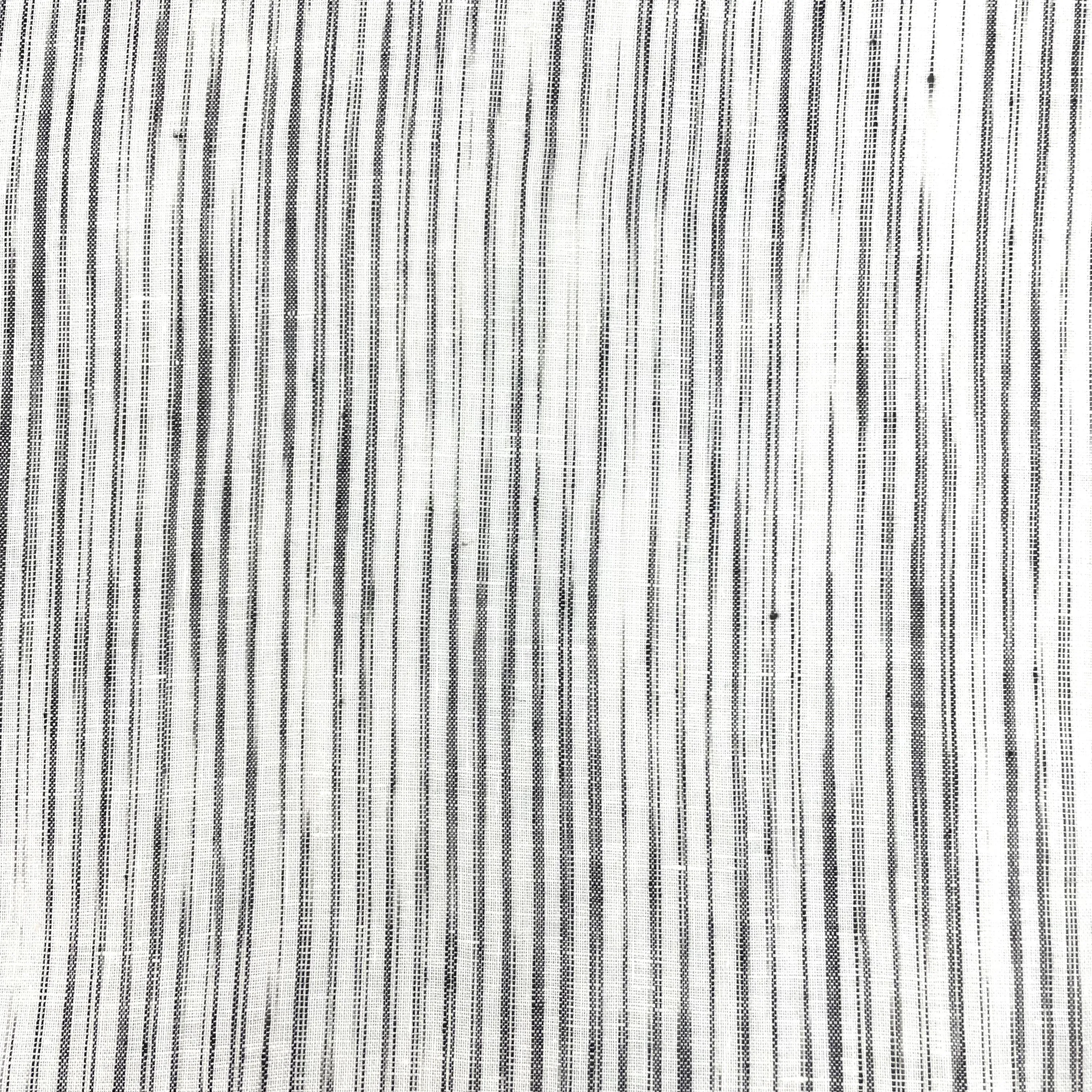 Farmhouse Modern Grey Stripe 100% Linen Custom Made Flat Roman shade/CL1039