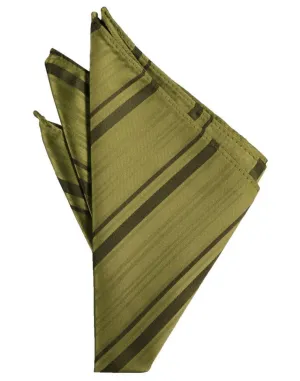 Fern Striped Satin Pocket Square