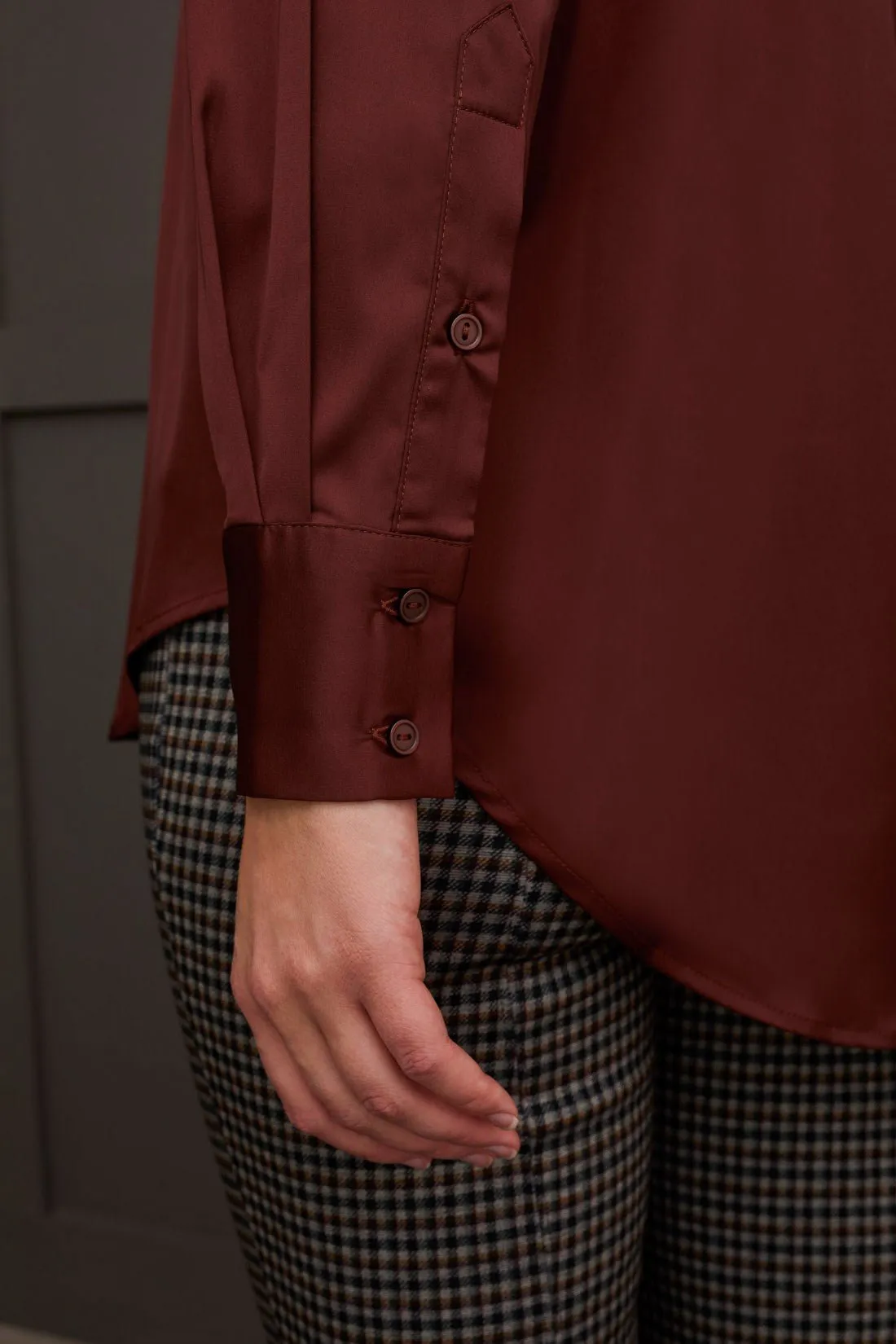 Flowy Satin Button Up Shirt