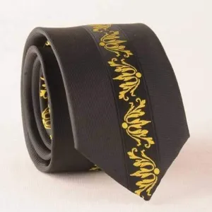 Fomal Bridegroom Jacquard Texture Neck Tie - Yellow And Black